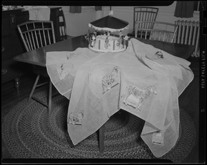 Cake and cloth with applique animals