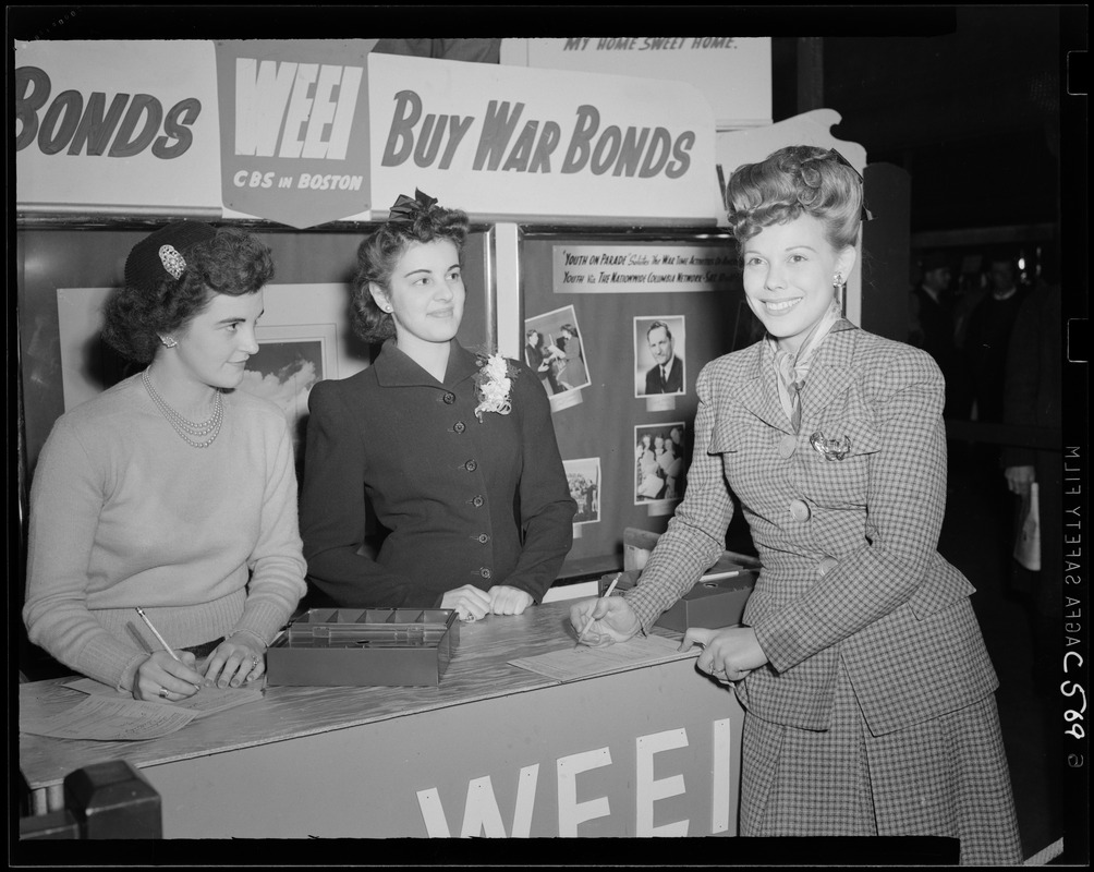 Joan Edwards at WEEI Songs for Victory at North Station