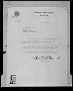 Letter from Tom O'Connell to Richard Merrill, Boston, Massachusetts, 14 August, 1942
