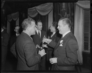 Harold E. Fellows talking to Arthur Fiedler at Joseph Cherniavsky's reception
