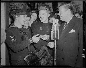 Jean Rogers at microphone with others