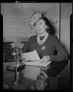 Madame Paxinou at the WRUL microphone