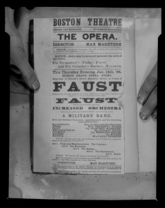 Advertisement for Boston Theatre's production of Faust