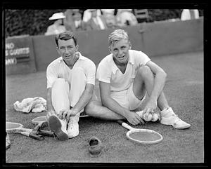 Two tennis players including John van Ryn