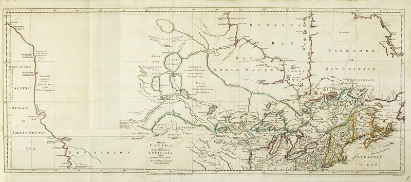 A map of Canada and the North part of Louisiana with the adjacent Countries