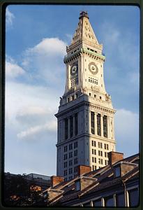 Boston 1998: From street level Customs House Tower. The tower is listed on the National Register