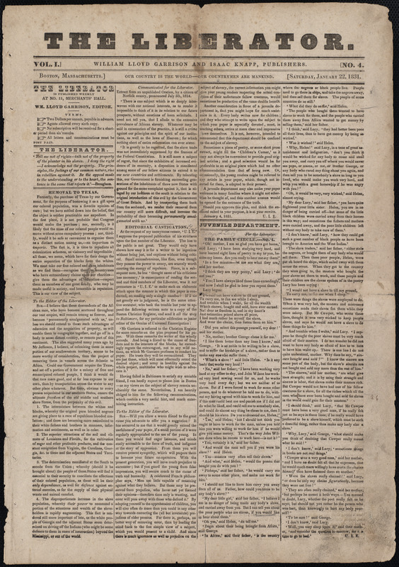 The Liberator. January 22, 1831 - Digital Commonwealth