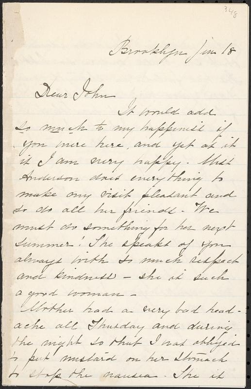 Letter from Mary W. Glover to John D. Long, January 18