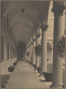 Boston Public Library colonnade in court
