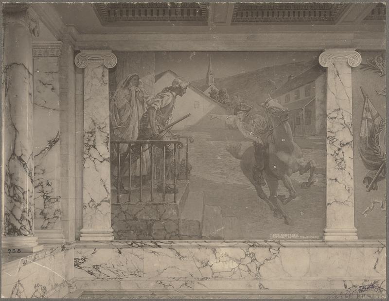 "Paul Revere's Ride," painted by Robert Reid, State House, Boston