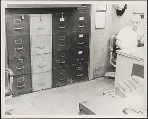 Filing cabinets in office