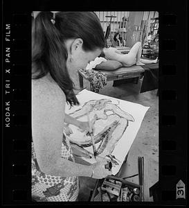 Figure-drawing class at BU School of Fine & Applied Arts (SFAA), Boston
