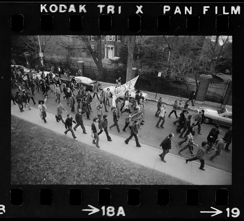 "Attica Brigade" protest at Harvard Ctr. For International Study, Cambridge