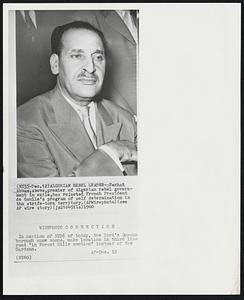 Algerian Rebel Leader - Ferhat Abbas, above, premier of Algerian rebel government in exile, has rejected French President de Gaulle's program of self determination in the strife-torn territory.