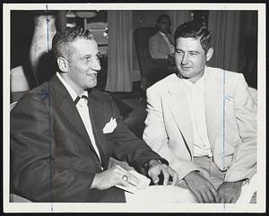 Al Rosen (left). Early Wynne, Cleveland Indians