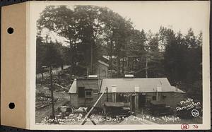 Contract No. 14, East Portion, Wachusett-Coldbrook Tunnel, West Boylston, Holden, Rutland, contractors buildings, Shaft 4, Rutland, Mass., Sep. 30, 1929