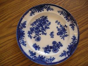 Staffordshire blue transfer printed pottery plate
