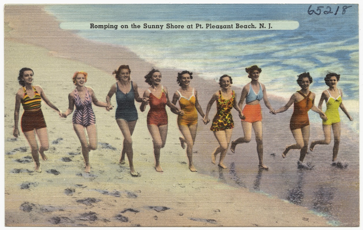 Romping on the sunny shore at Pt. Pleasant Beach, N. J.