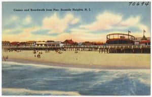 Casino and boardwalk from pier, Seaside Heights, N. J.