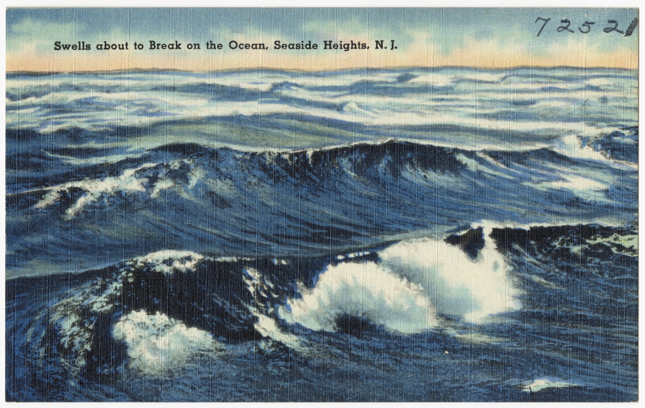 Swells about to break on the ocean, Seaside Heights, N. J.