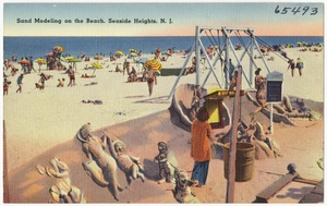 Sand modeling on the beach, Seaside Heights, N. J.