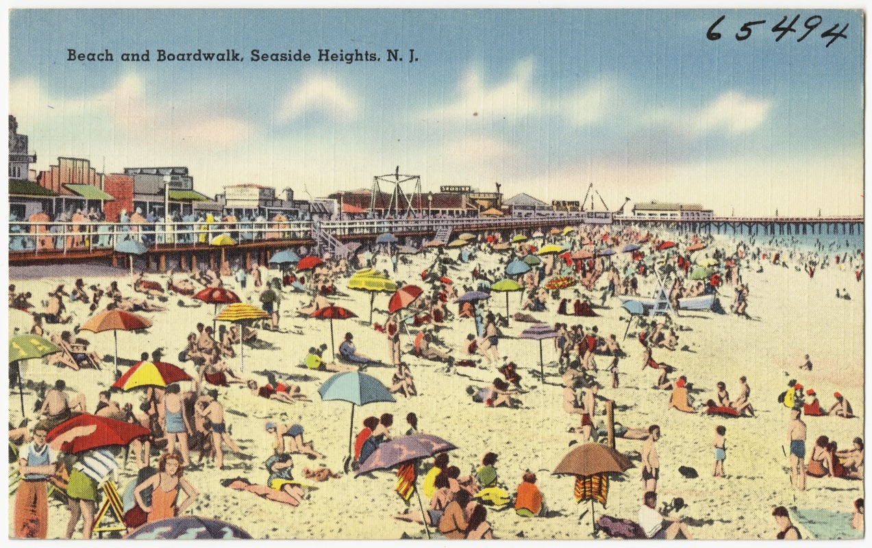 Beach and boardwalk, Seaside Heights, N. J. - Digital Commonwealth