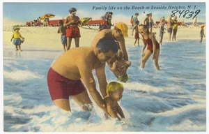 Family life on the beach at Seaside Heights, N. J.