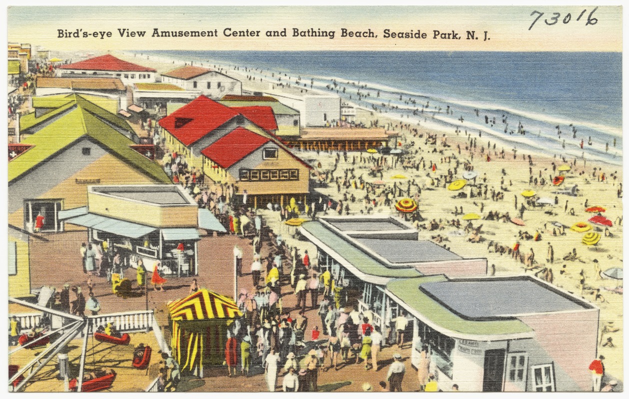 Bird's-eye view amusement center and bathing beach, Seaside Park, N. J.