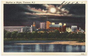 Skyline at night, Trenton, N. J.