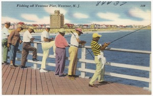 Fishing off Ventnor Pier, Ventnor, N. J.