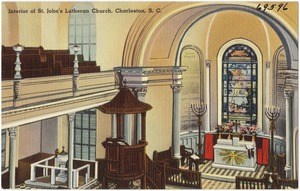 Interior of St. John's Lutheran Church, Charleston, S. C.