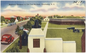 Highway entrance to Old Fort Moultrie, Charleston, S. C.