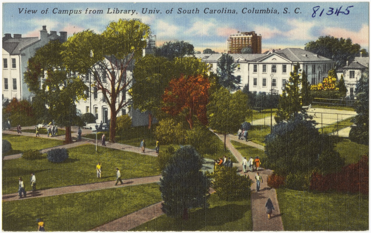 View Of Campus From Library, Unv. Of South Carolina, Columbia, S. C ...