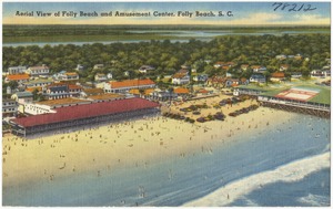 Aerial view of Folly Beach and amusement center, Folly Beach, S. C.