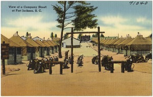 View of a Company Street at Fort Jackson, S. C.