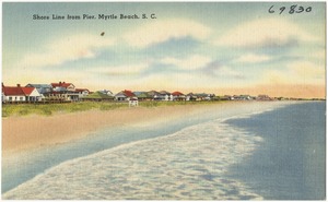 Shore line from pier, Myrtle Beach, S. C.
