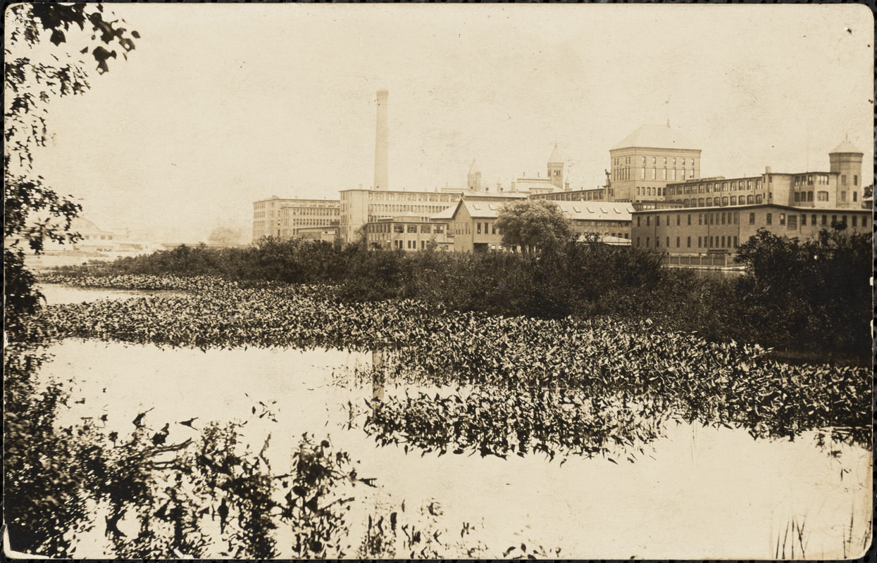 Waltham Watch Factory with Charles River in the foreground