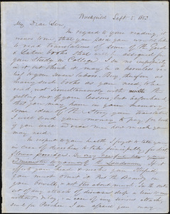 Letter from Zadoc Long to John D. Long, September 5, 1853