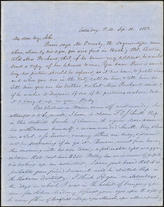 Letter from Zadoc Long to John D. Long, September 10, 1853