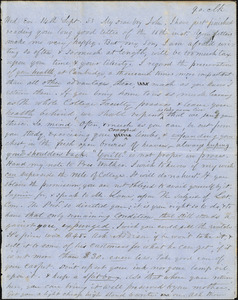 Letter from Zadoc Long to John D. Long, September 14, 1853