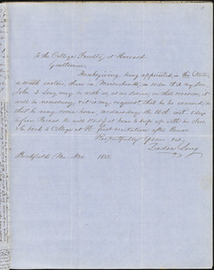 Letter from Zadoc Long to James Walker, November 1853