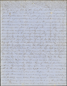 Letter from Zadoc Long to John D. Long, October 24, 1853