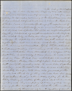 Letter from Zadoc Long to John D. Long, November 3, 1853