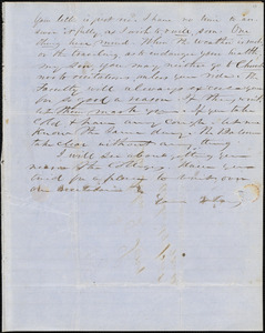 Letter from Zadoc Long to John D. Long, November 17, 1853