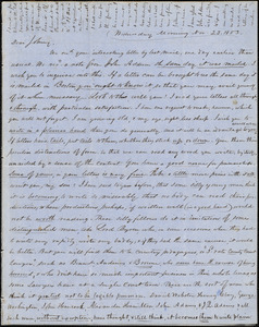 Letter from Zadoc Long, Julia Temple Davis Long, and Persis Seaver Long Bartlett to John D. Long, November 23, 1853