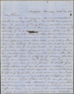 Letter from Zadoc Long to John D. Long, December 15, 1853