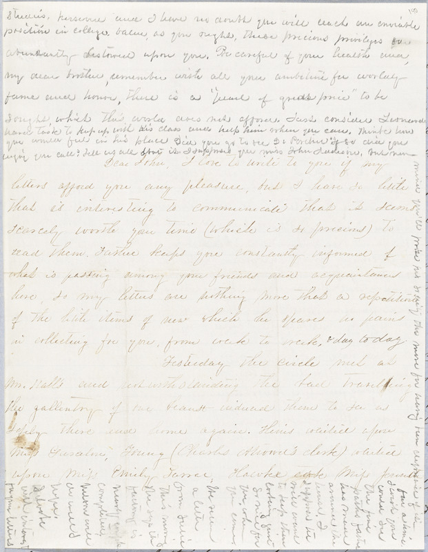 Letter from Persis Seaver Long Bartlett to John D. Long, January 1854