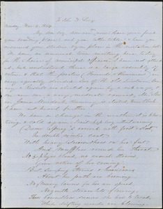 Letter from Zadoc Long to John D. Long, March 6, 1854