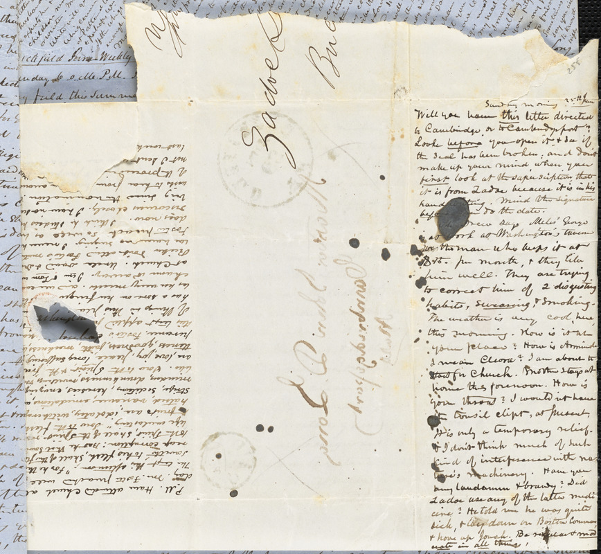 Letter from Zadoc Long to John D. Long, June 1854