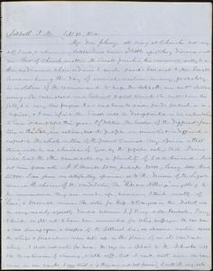 Letter from Zadoc Long to John D. Long, September 10, 1854